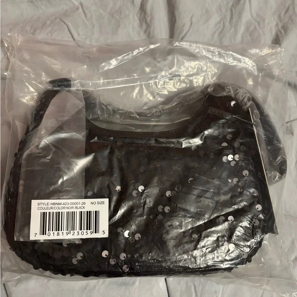 Nicole Miller Black Sequin Shoulder Bag - Picture 2 of 5